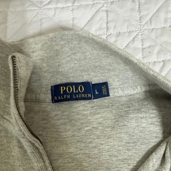 Polo Ralph Lauren Light Gray Zip-Up Sweater - Picture 3 of 3